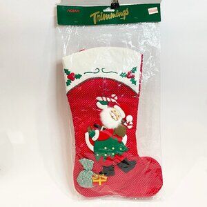Vintage Noma Christmas Stocking New - Old-stock Santa 17.5" tall